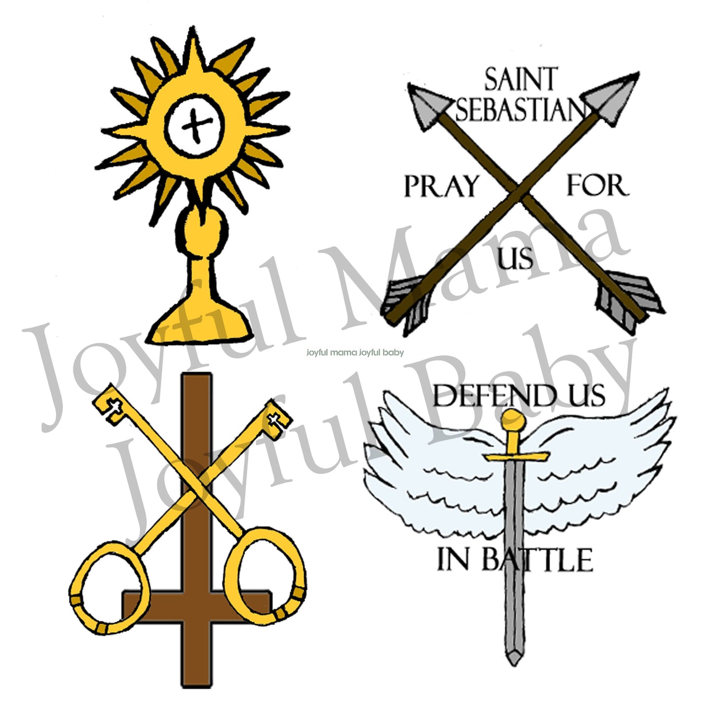 Catholic Boy Temporary Tattoos