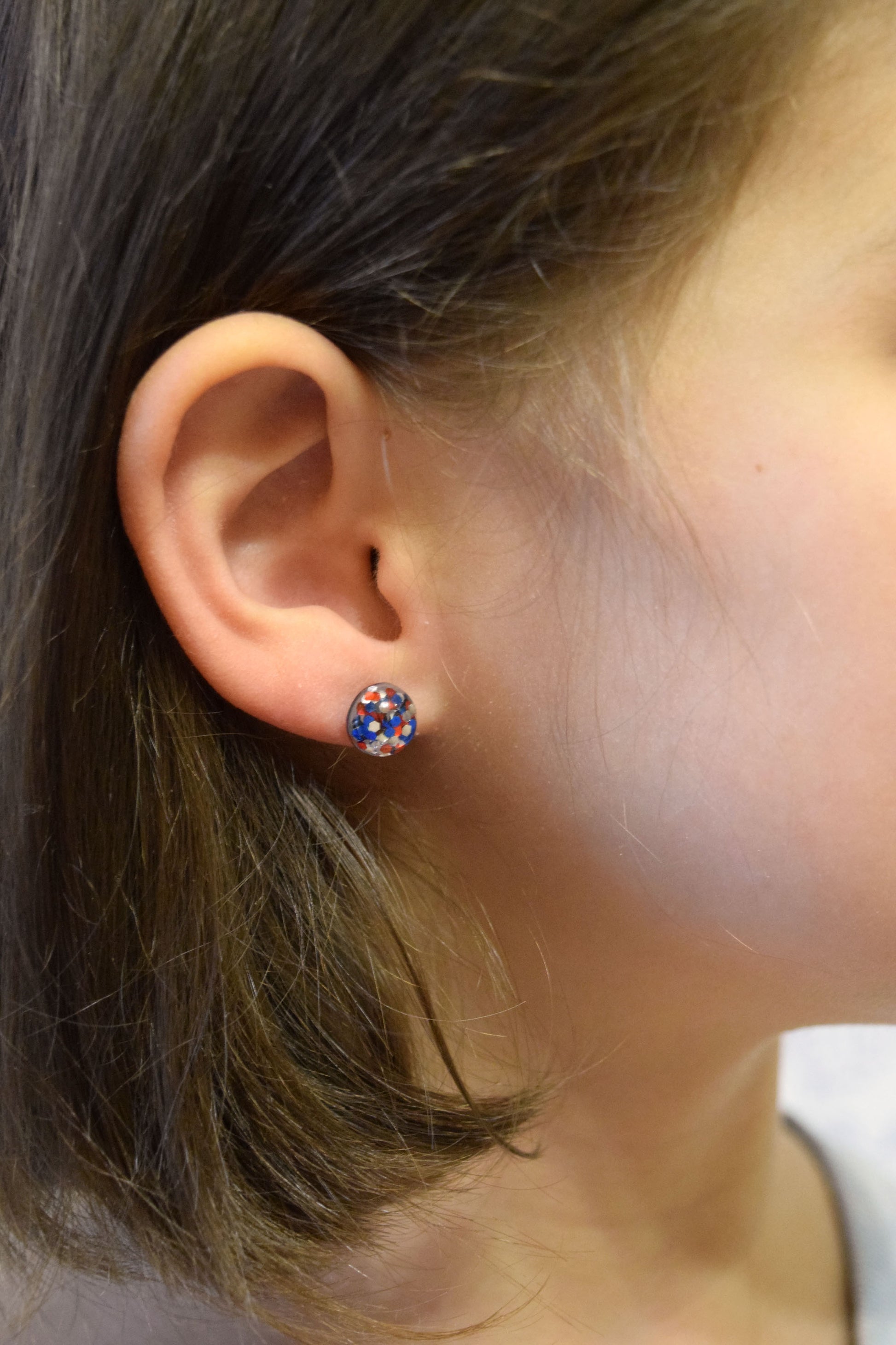 Saint earrings for kids, small catholic earrings