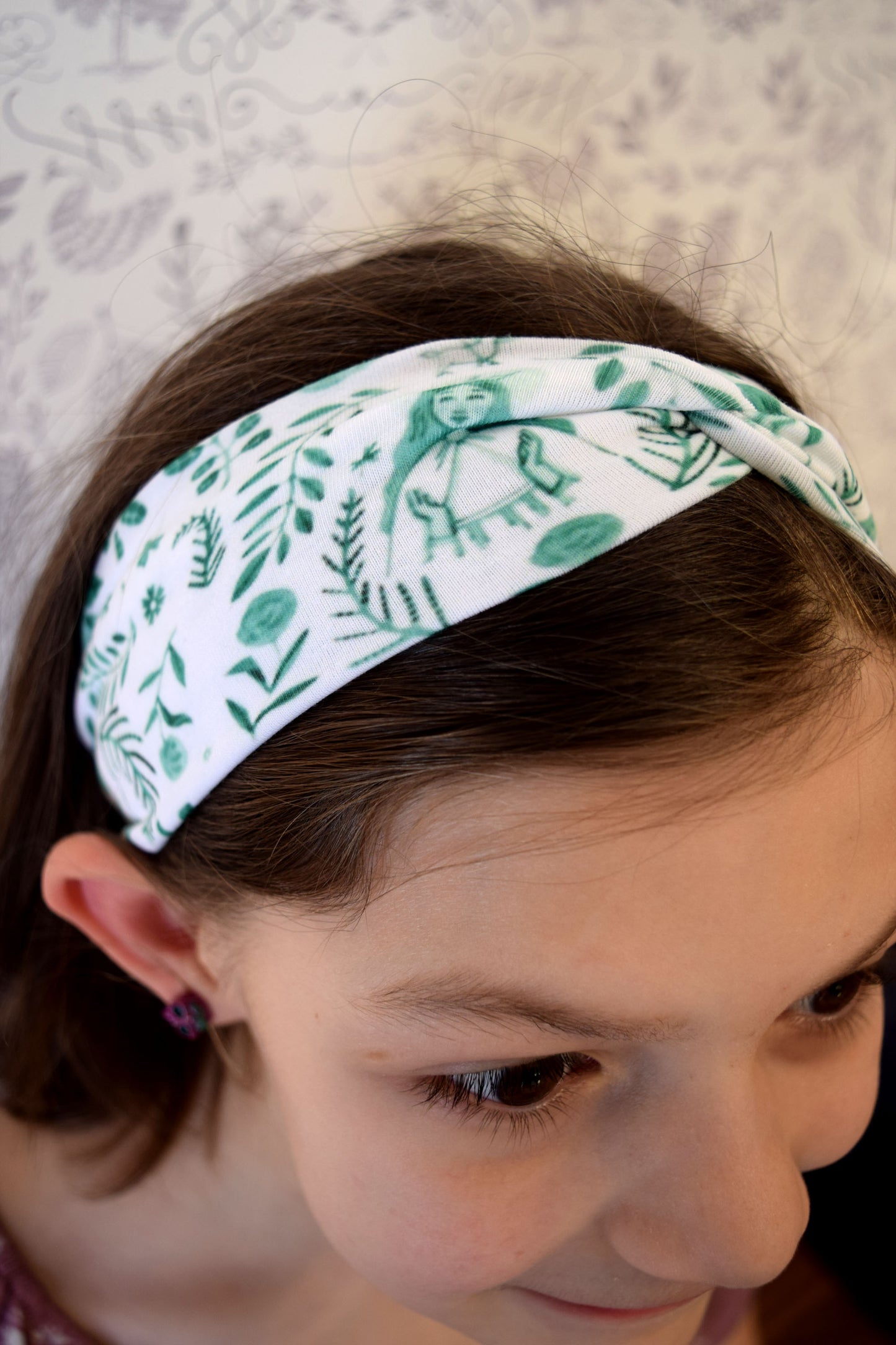 knock headband, our lady of knock, catholic twist headband, catholic headband for girls, catholic girl gift